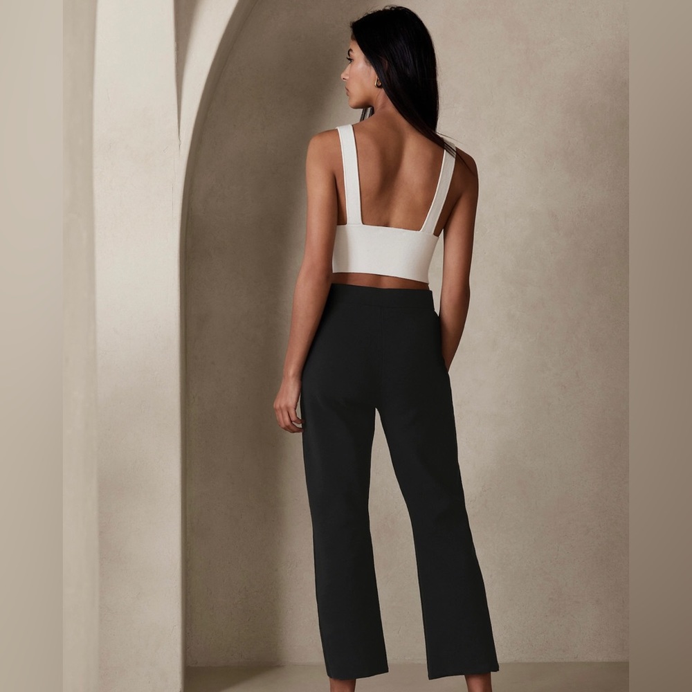 NWT! BANANA REPUBLIC NAVY MILANO FLARE CROPPED SWEATER PANTS - Multiple Sizes - Picture 7 of 8